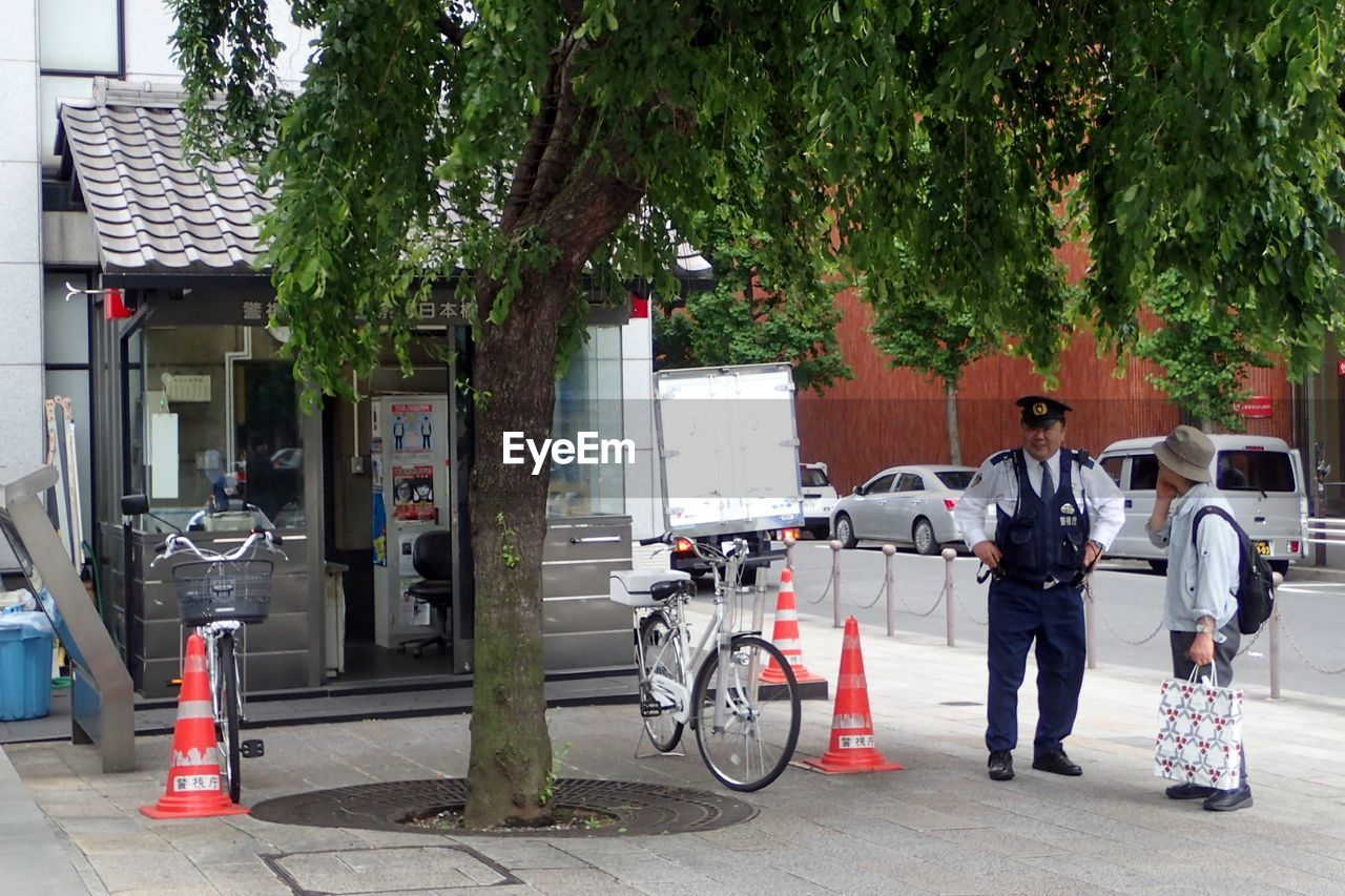 BICYCLES PARKED ON STREET