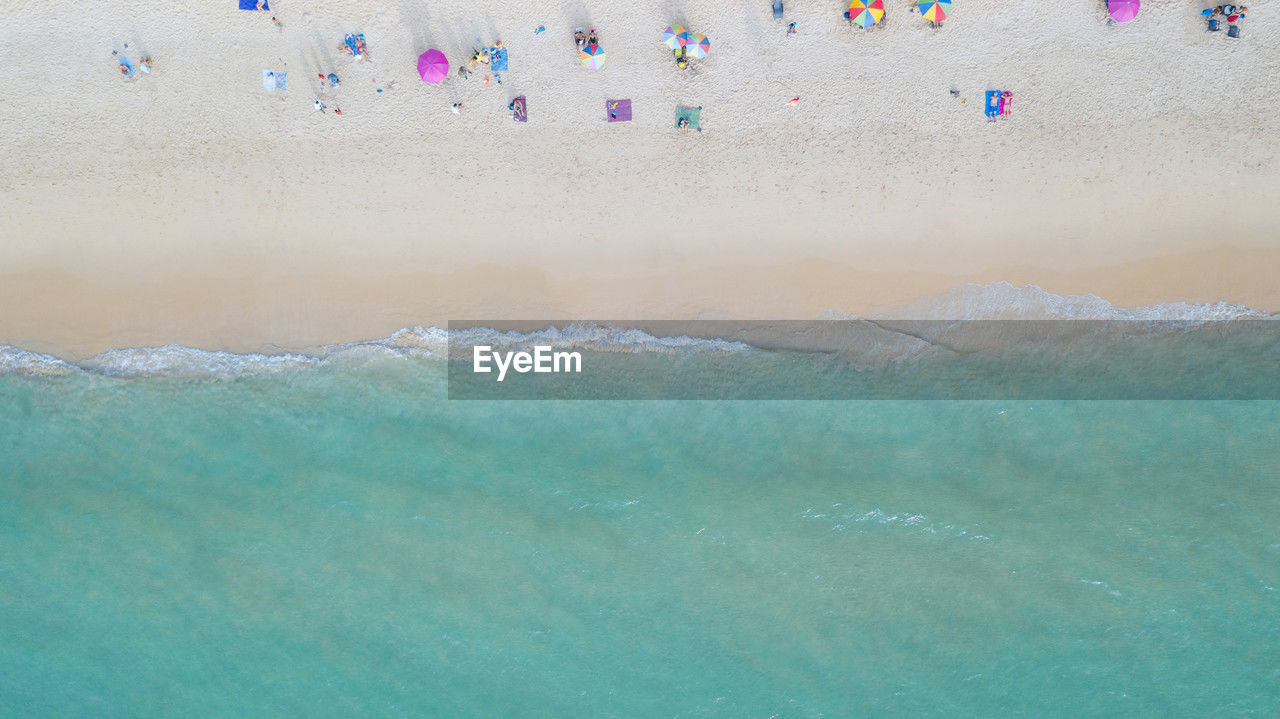 high angle view of sea waves