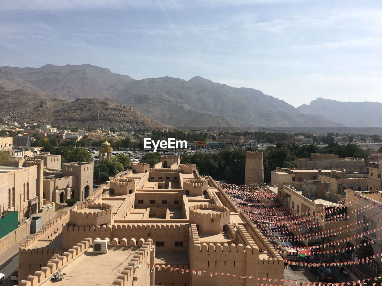 High angle view of buildings in city