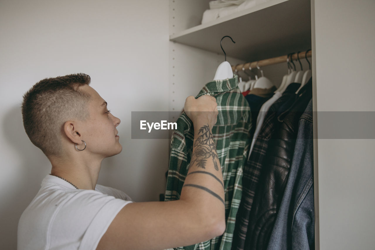 Woman choosing clothes