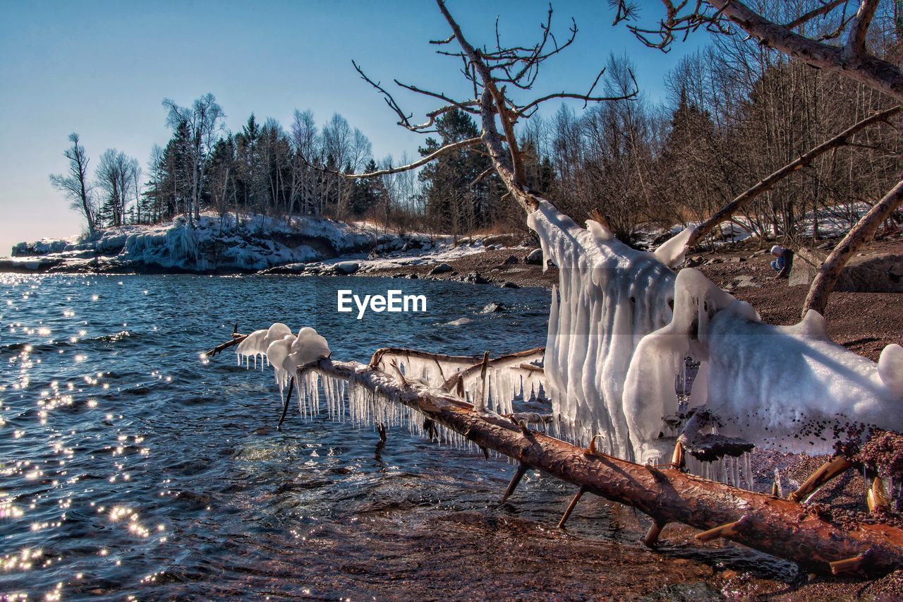 Scenic view of lake during winter