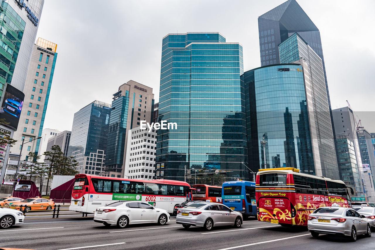 View of skyscrapers in city