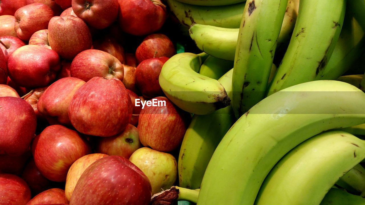 High angle view of fruits for sale at market stall