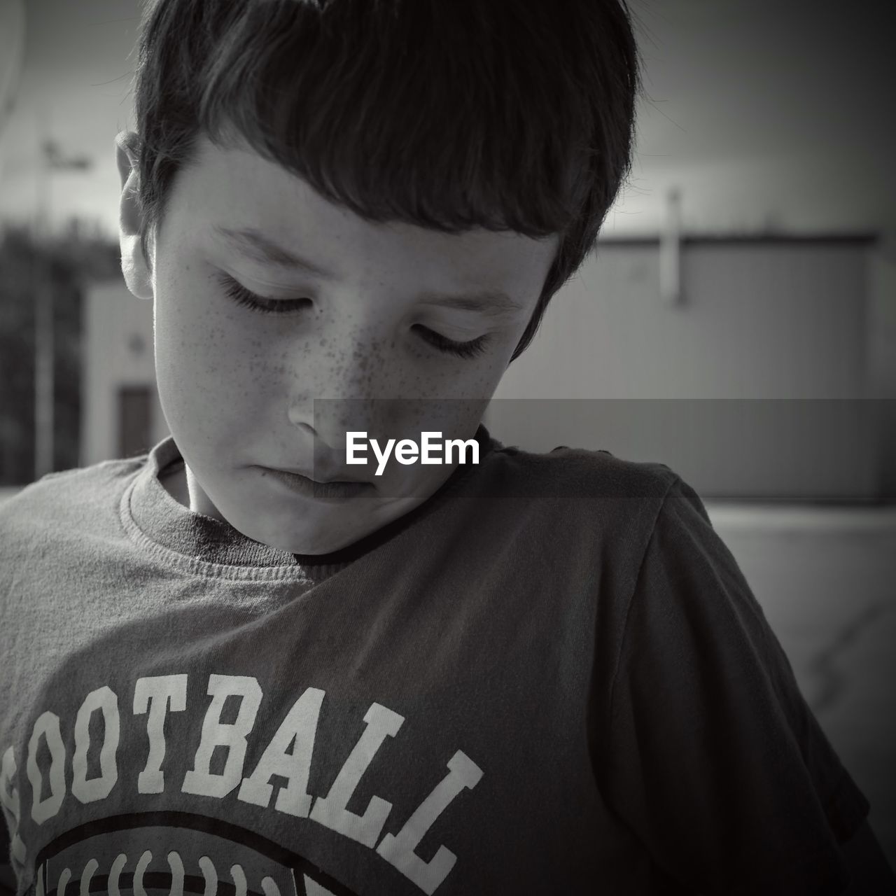 Close-up of boy with freckles