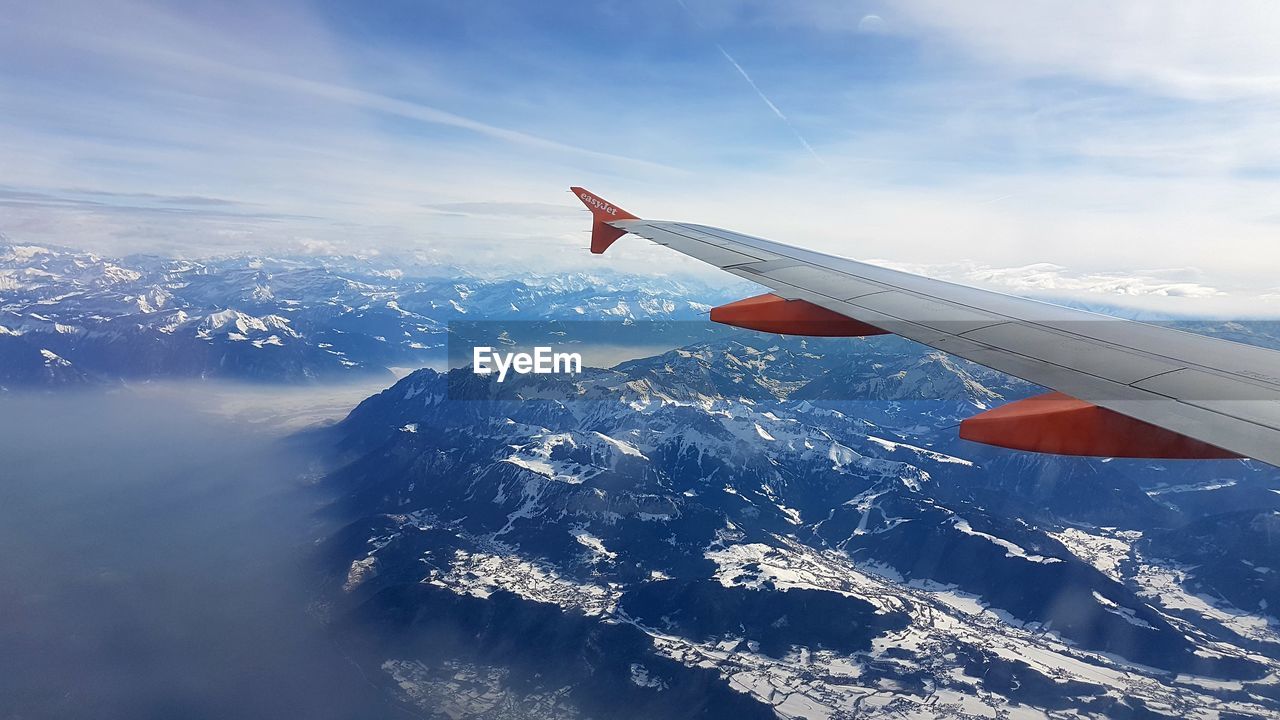 Aerial view of mountain range