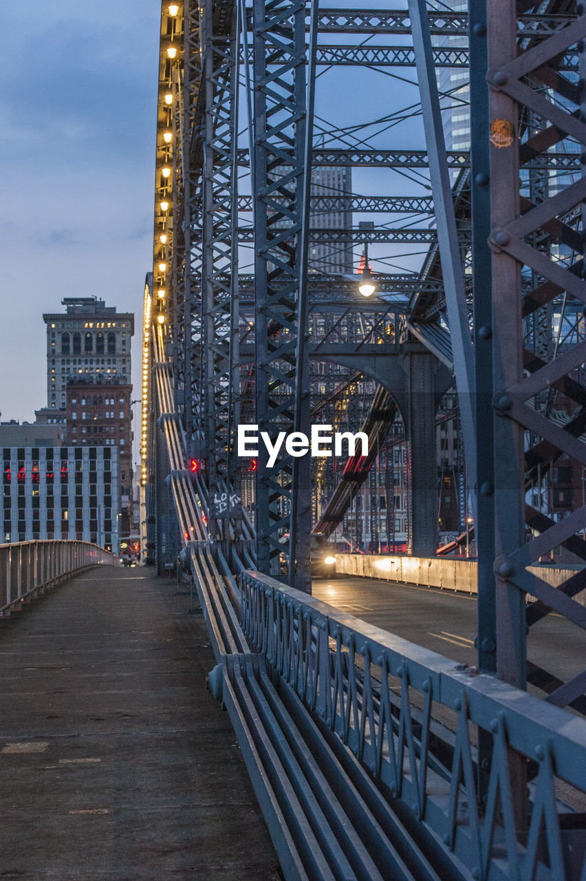 View of suspension bridge at night