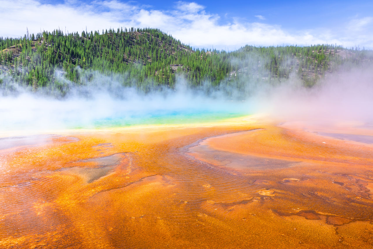 Scenic view of hot spring