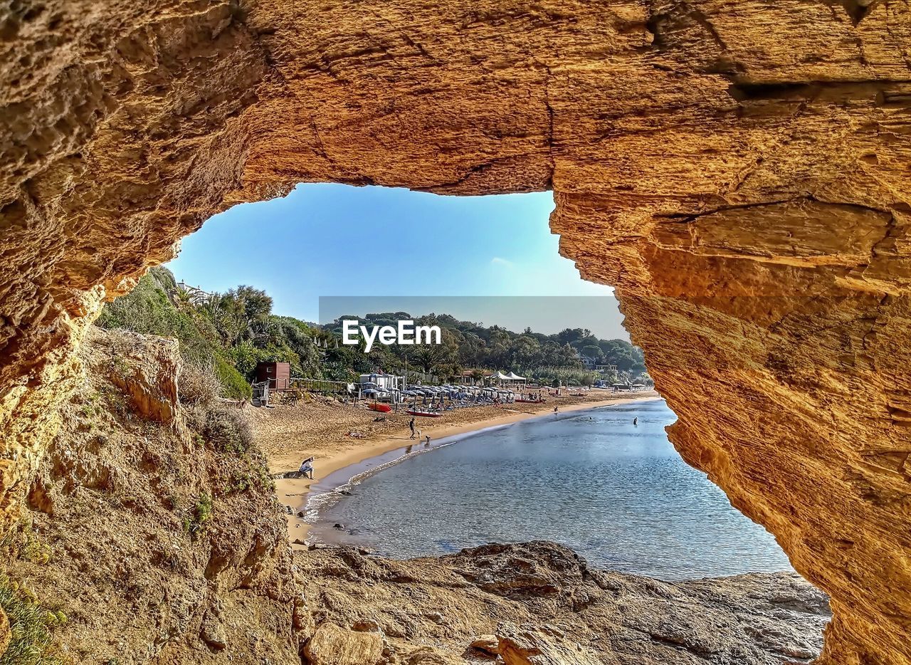 Scenic view of beach against sky