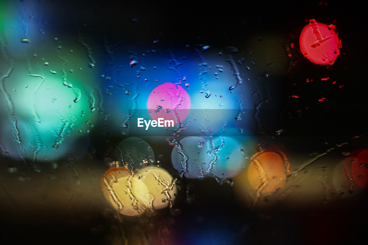 CLOSE-UP OF WATER DROPS ON WINDOW