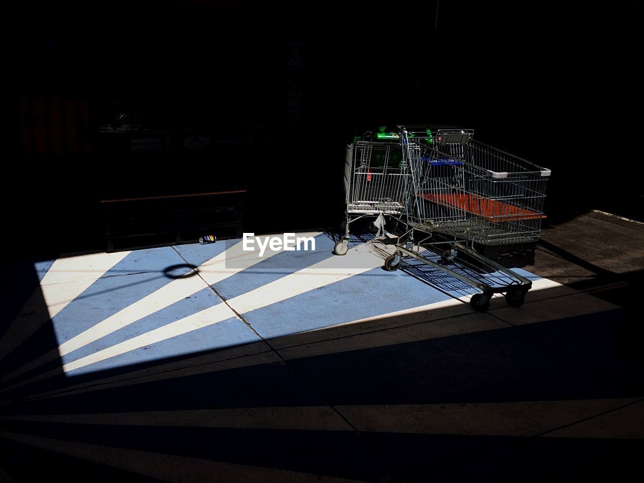 Abandoned shopping carts at subway station