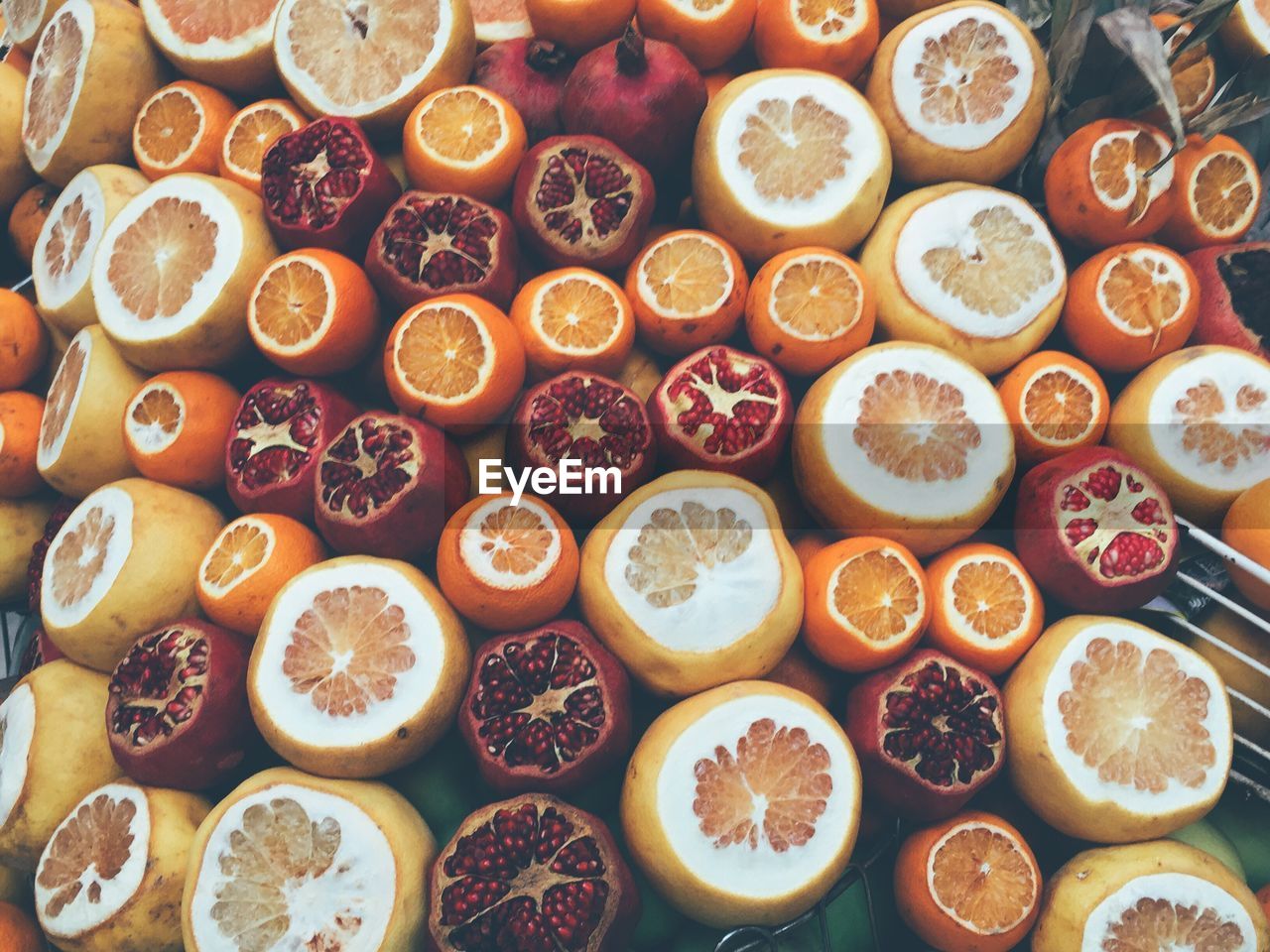 High angle view of citrus fruits