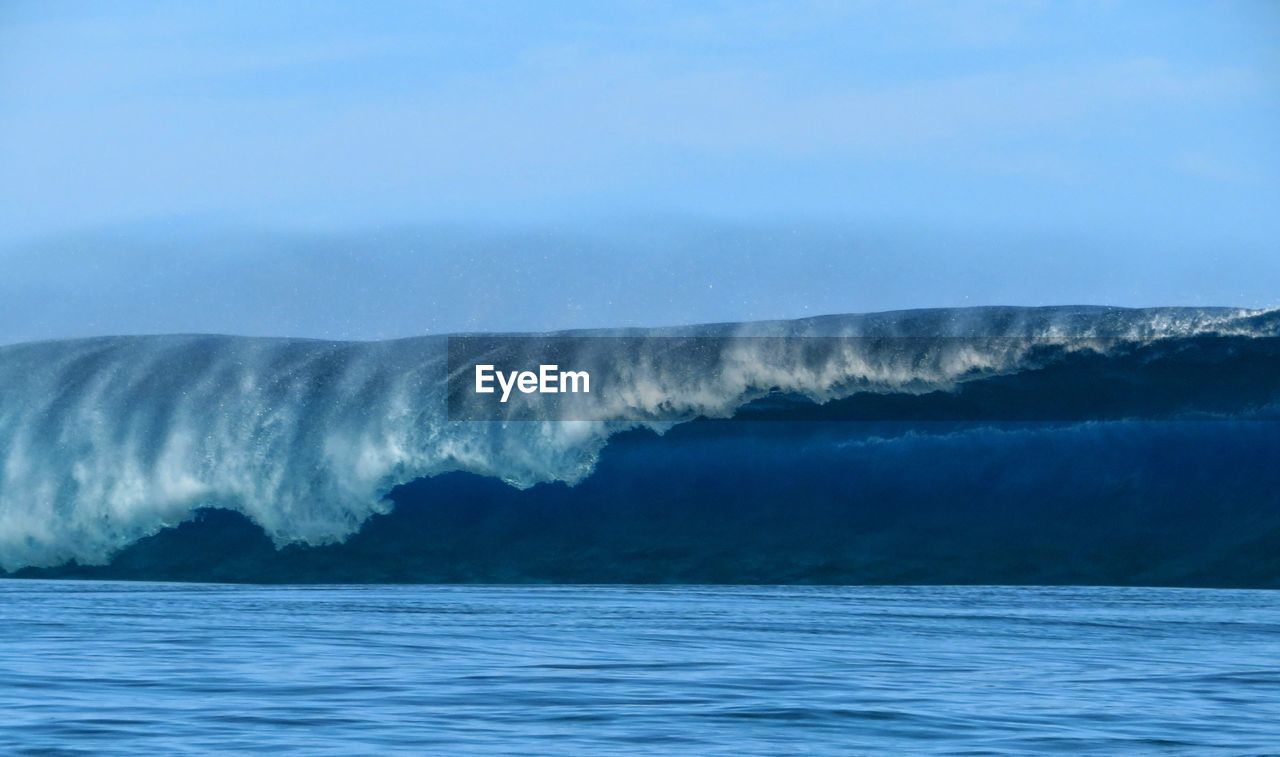PANORAMIC VIEW OF SEA AGAINST CLEAR SKY