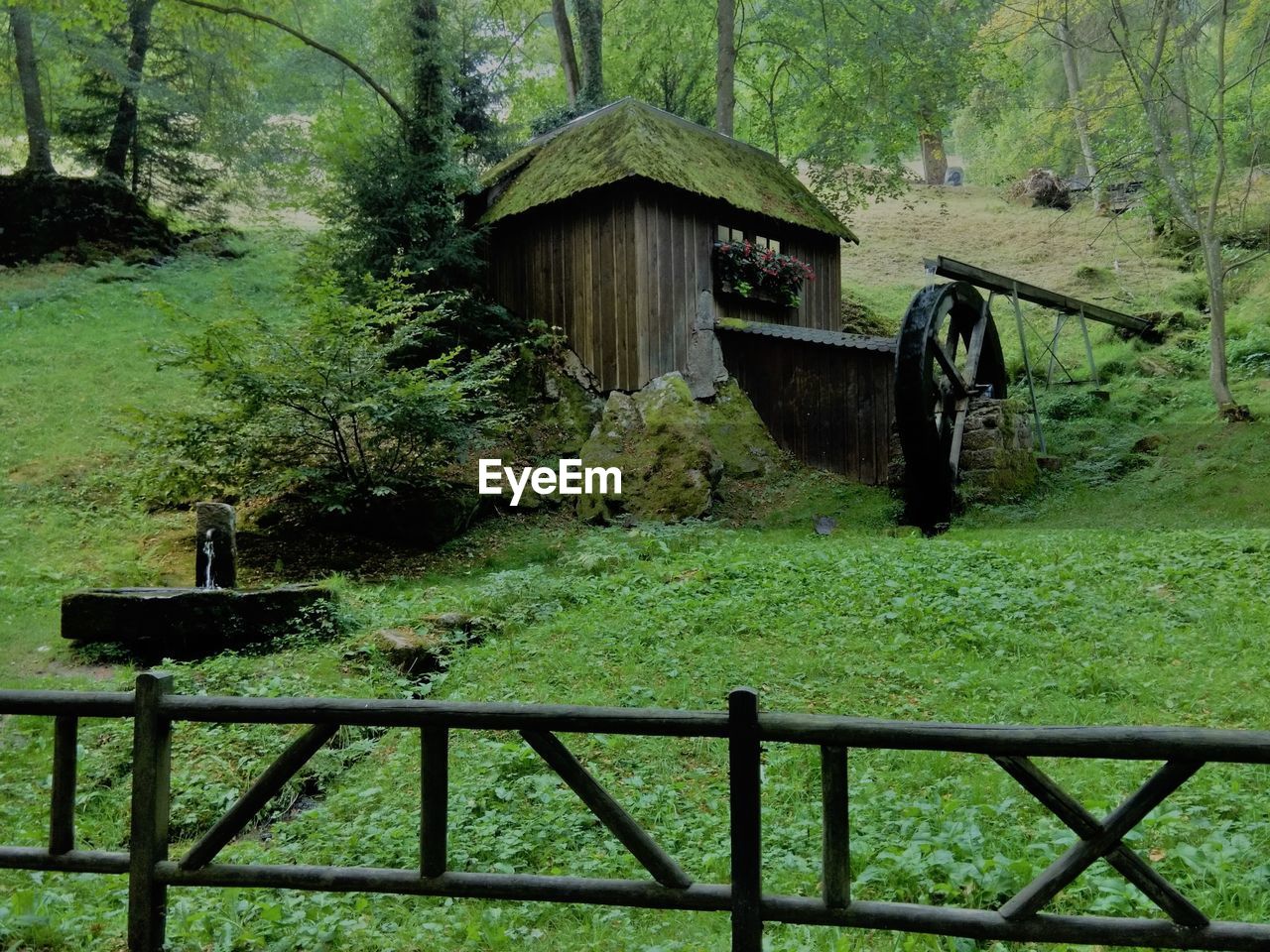 VIEW OF BUILT STRUCTURE AND TREES IN PARK