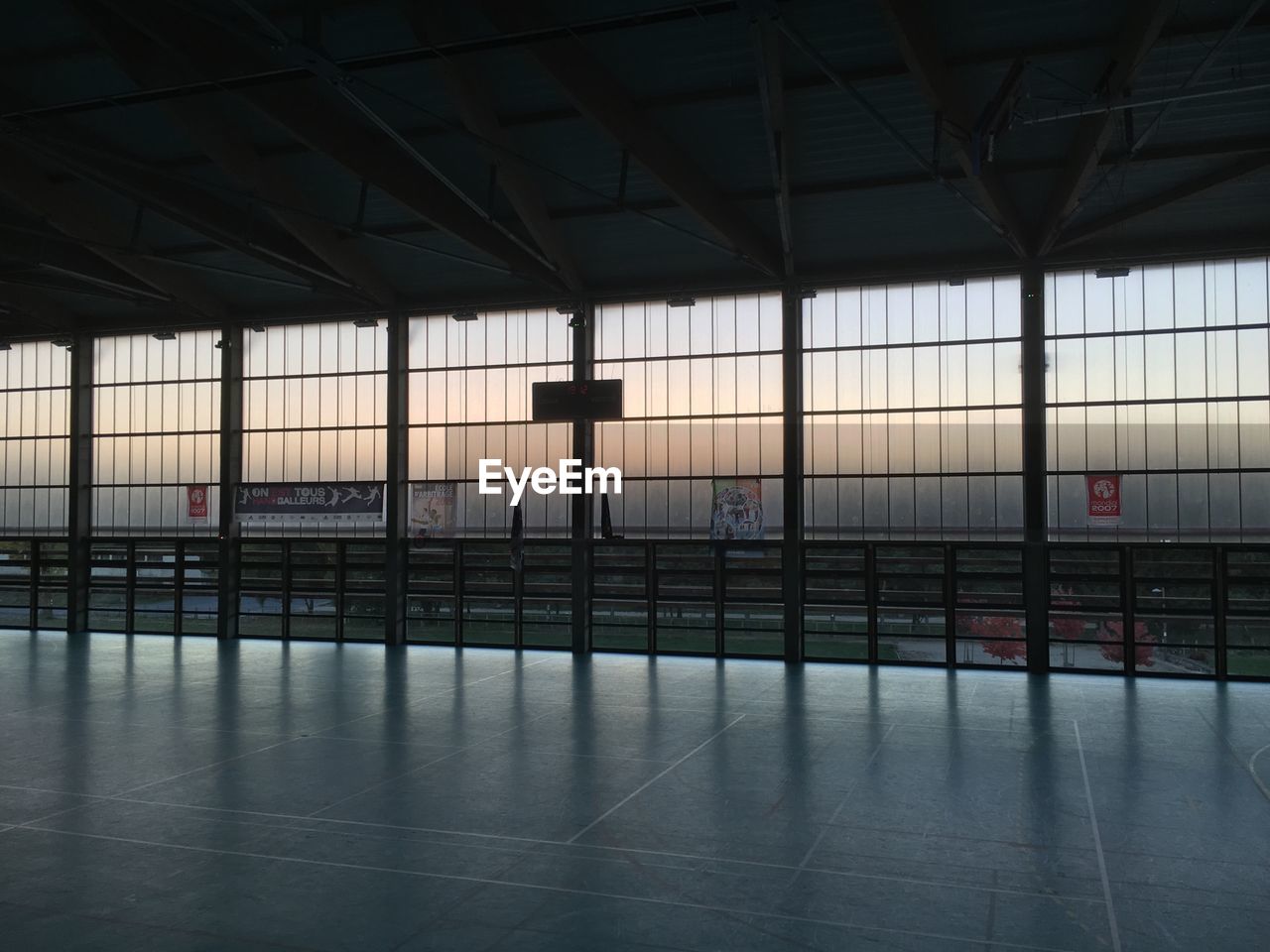 Interior of empty sports court