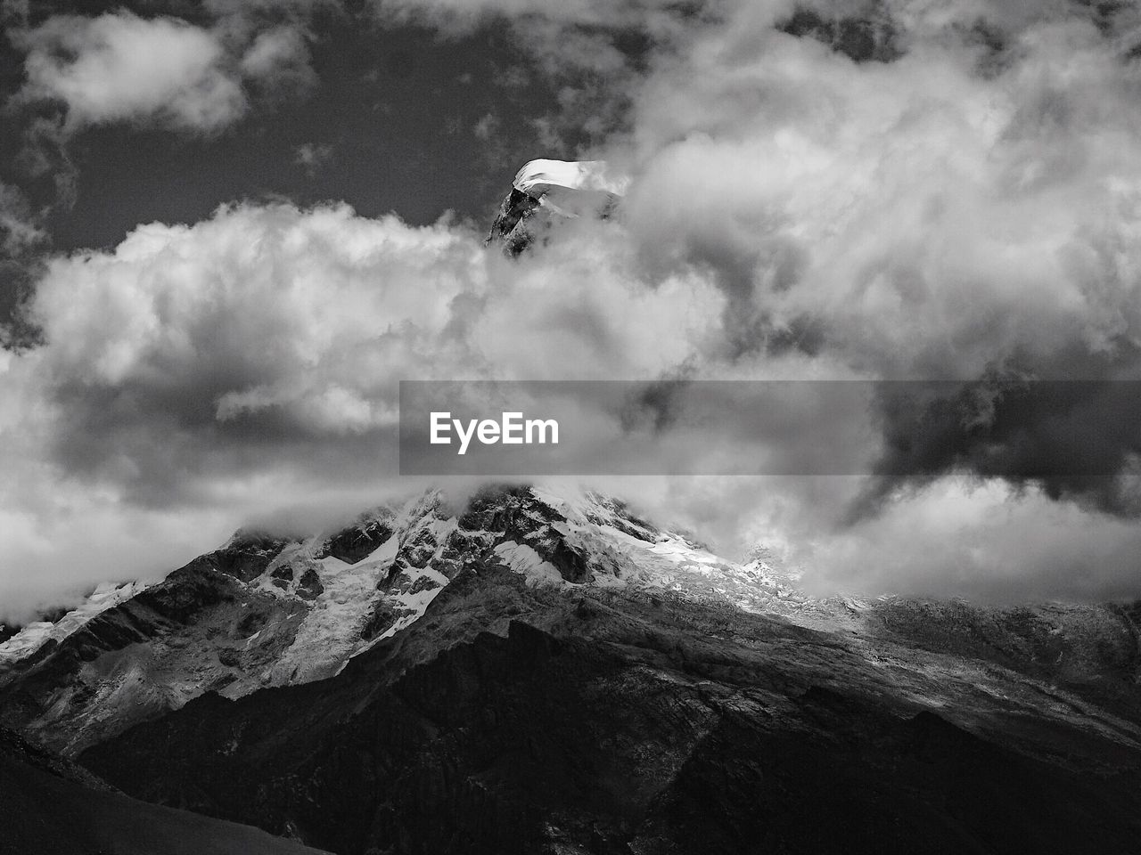 Scenic view of snowcapped mountain against sky