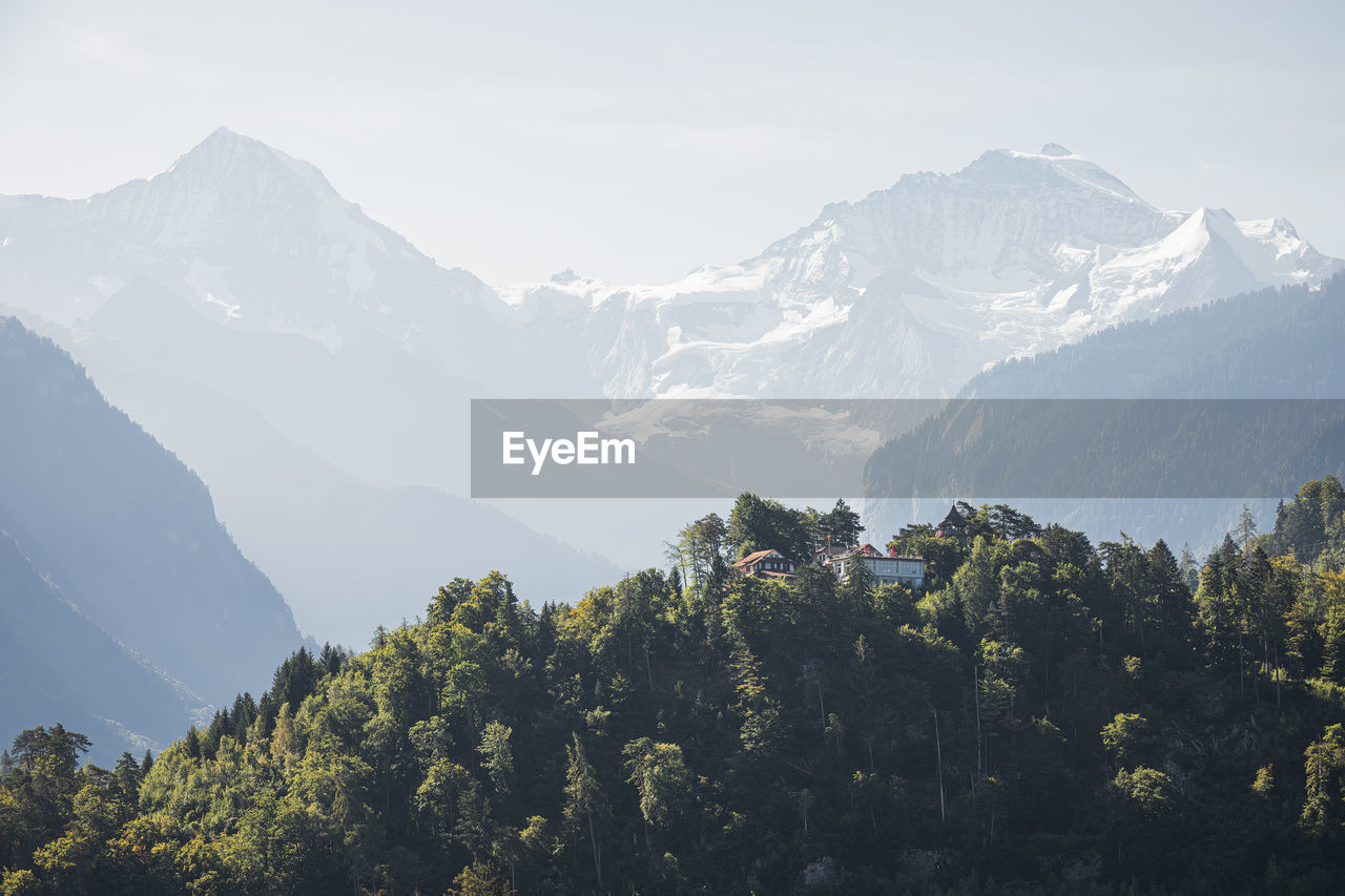 Layers of mountains before jungfrau, interlaken, switzerland