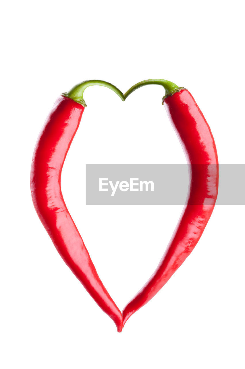 Close-up of heart shape over white background