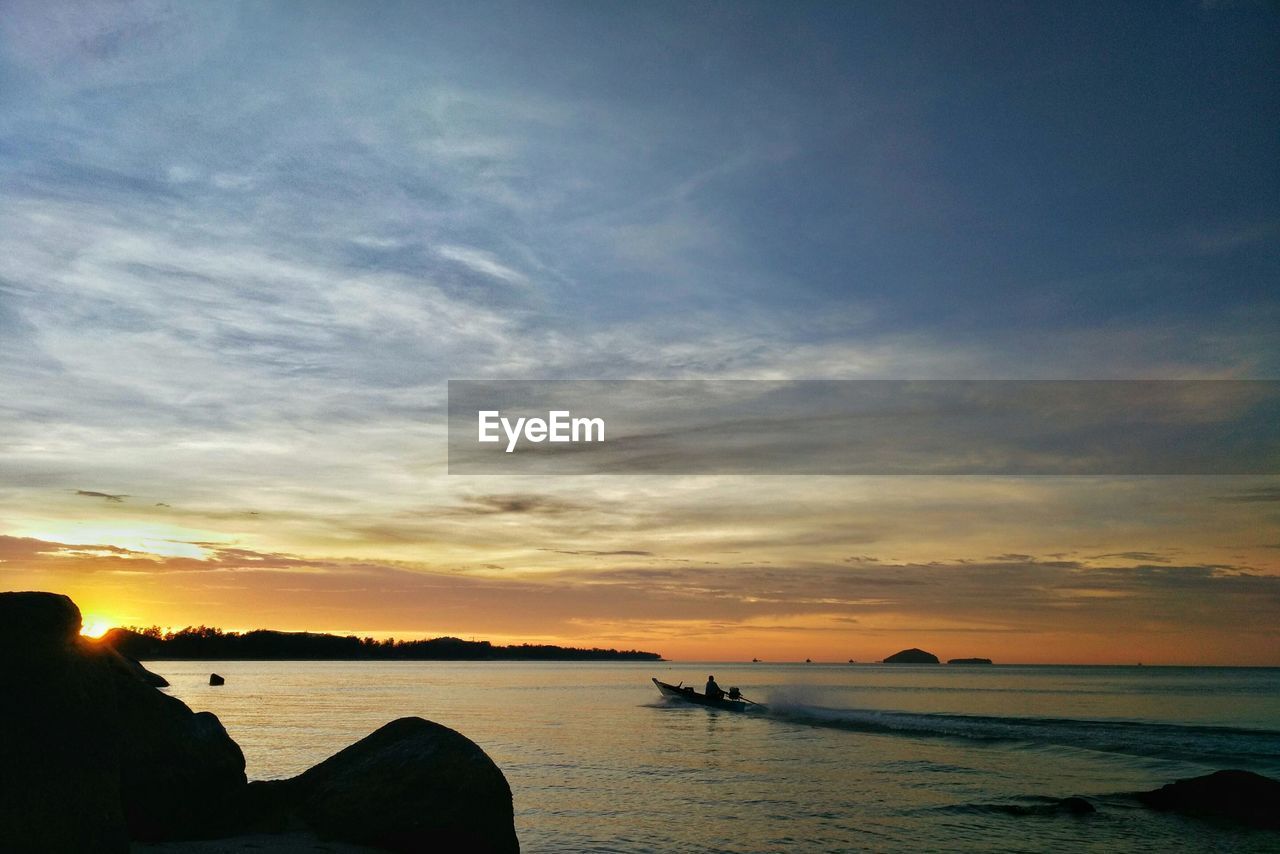 SCENIC VIEW OF SEA DURING SUNSET