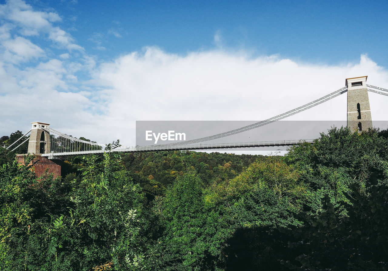 LOW ANGLE VIEW OF BRIDGE AGAINST BUILDINGS