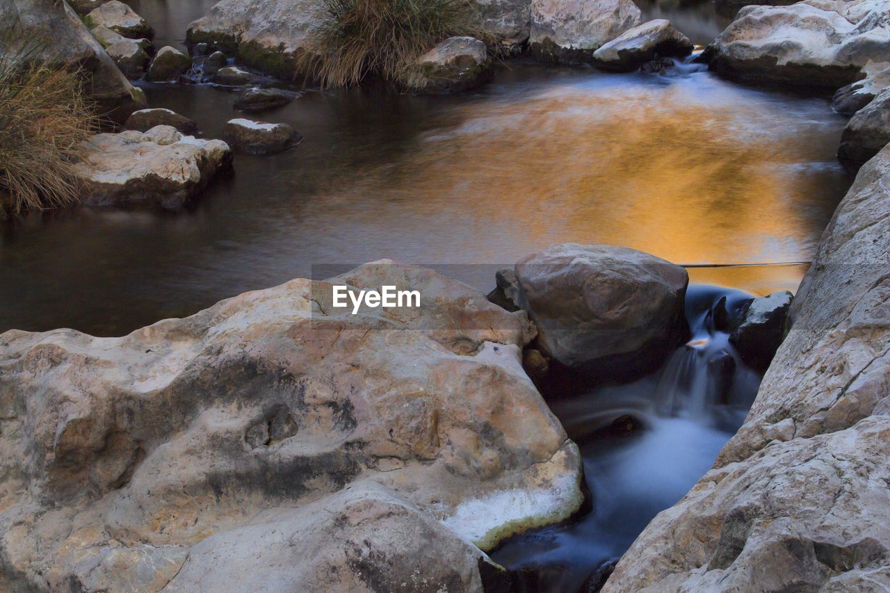 Scenic view of waterfall