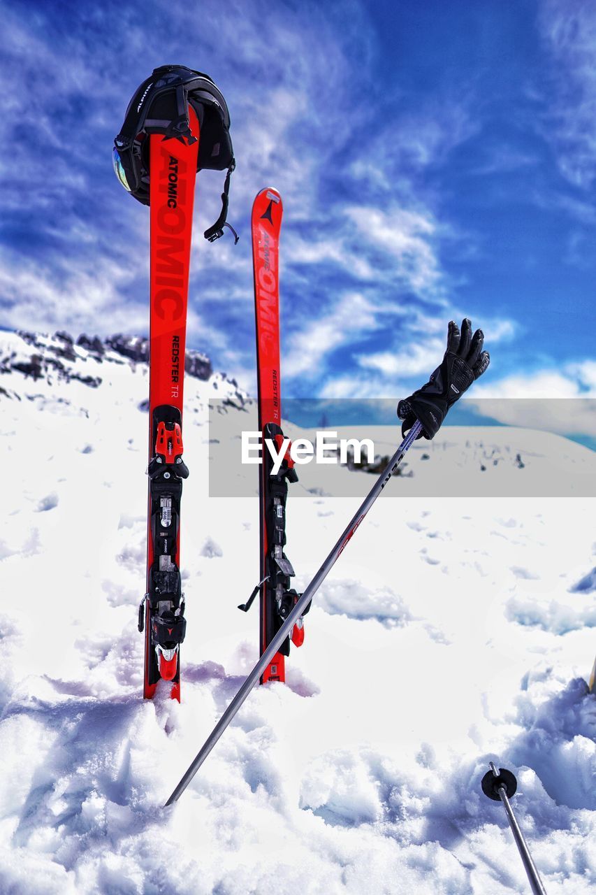 LOW ANGLE VIEW OF SNOW COVERED MOUNTAIN