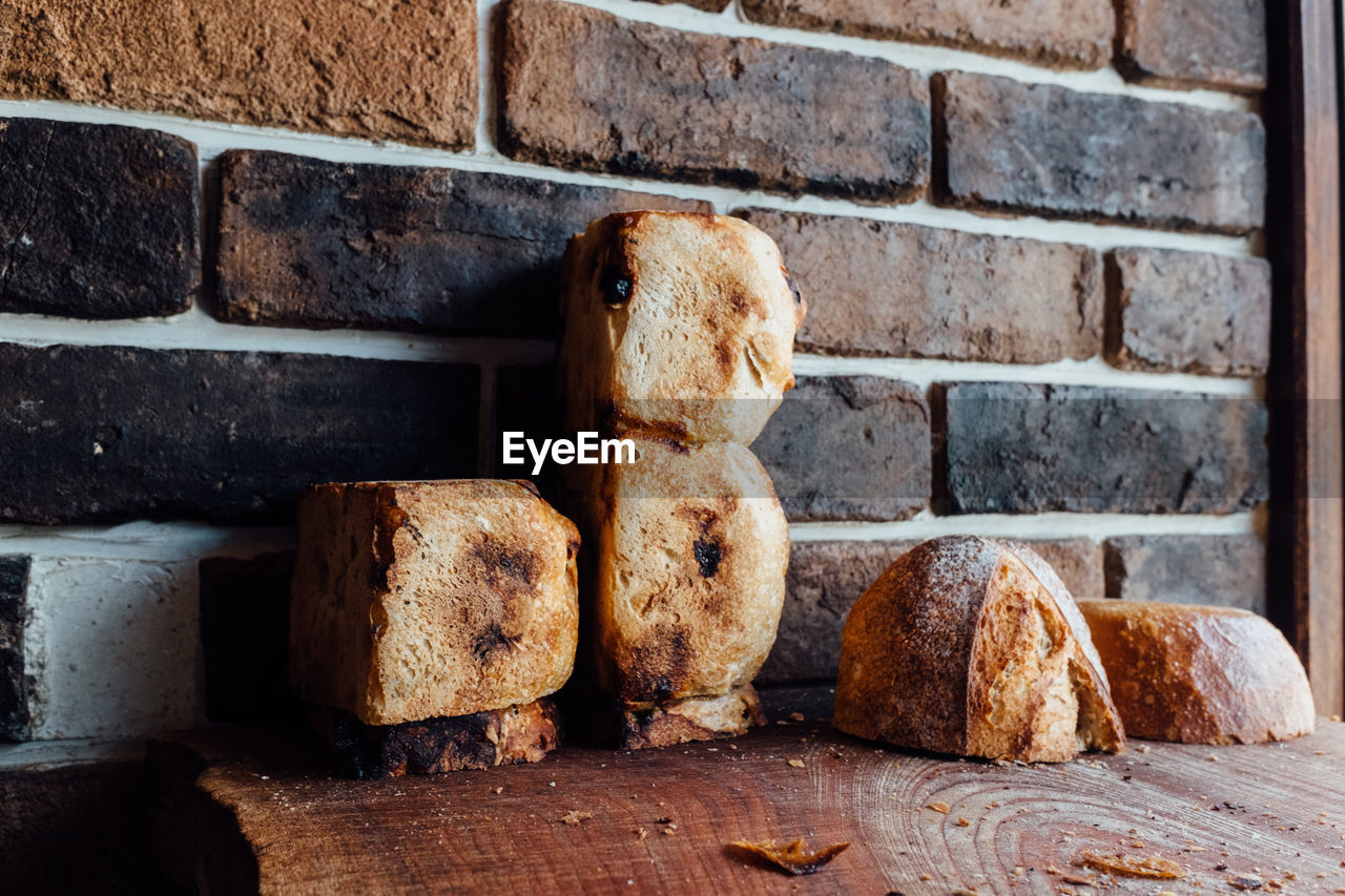 Close-up of bread on table