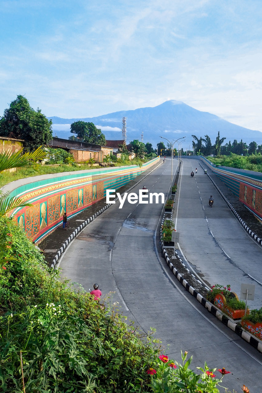 A beautiful view of slamet mountain that view from sudirman street on purwokerto 