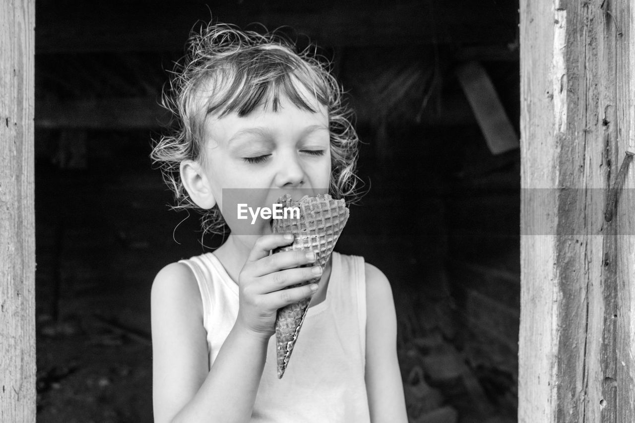 Kid eating ice cream