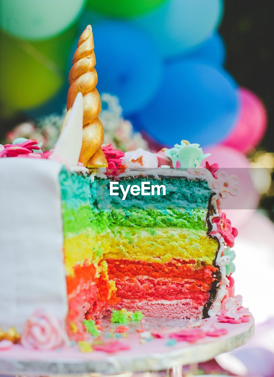 birthday cake, food, sweet food, sweet, food and drink, multi colored, dessert, cake, celebration, icing, event, cake decorating, birthday, sweetness, baked, party, anniversary, freshness, no people, fruit, temptation, decoration, pink, close-up, selective focus