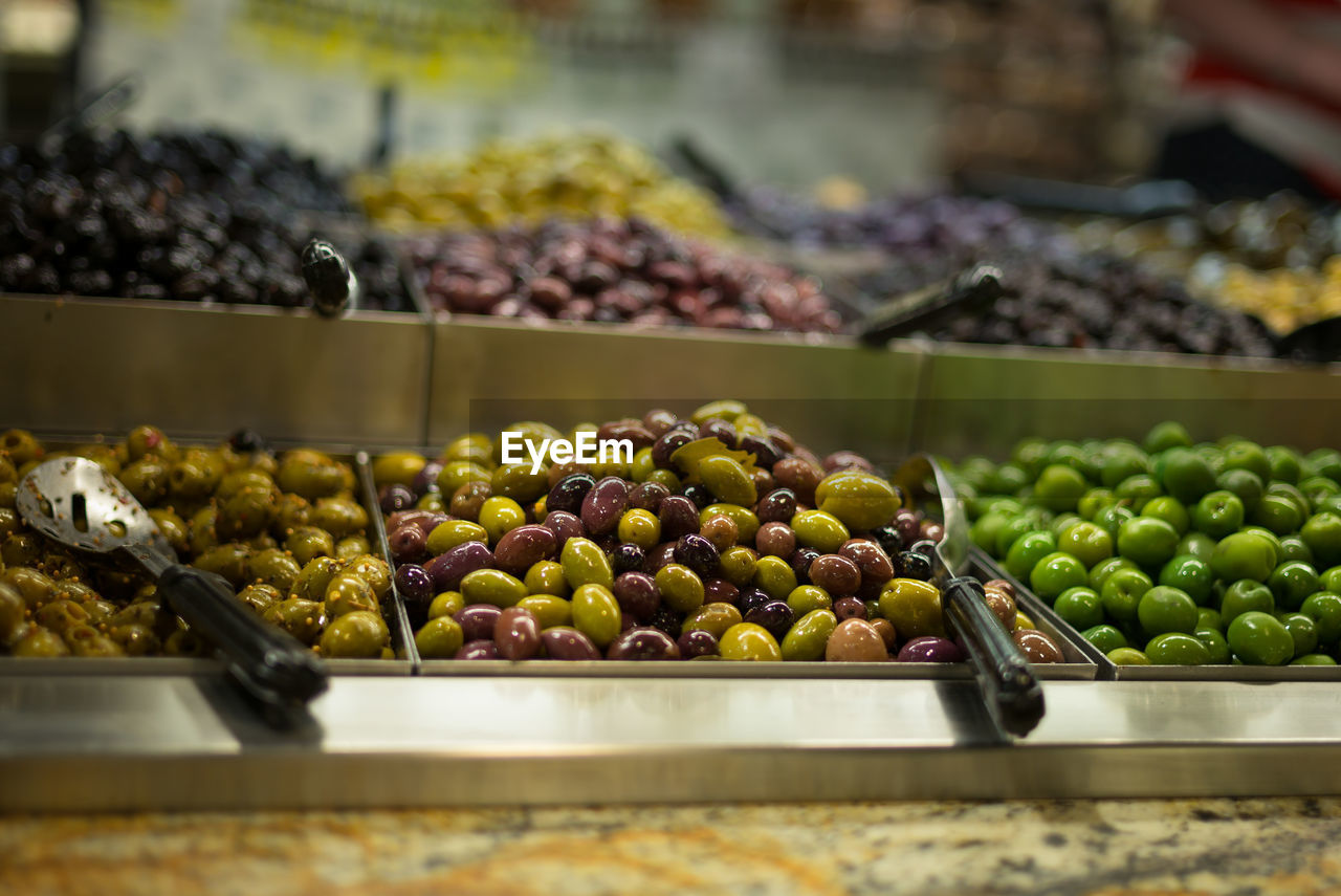 Olives in supermarket