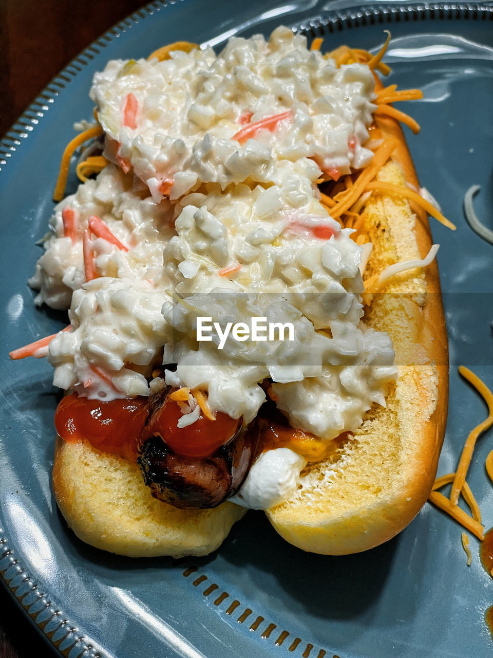 food and drink, food, breakfast, meal, dish, freshness, fast food, healthy eating, hot dog, plate, no people, vegetable, condiment, meat, bread, produce, cuisine, indoors, fruit, wellbeing, dairy, high angle view, seafood, processed meat