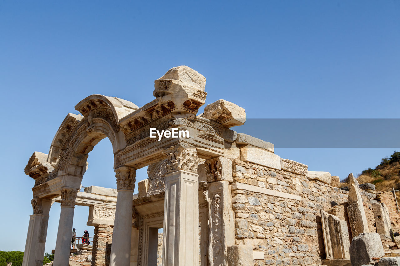 Low angle view of  the temple of hadrian