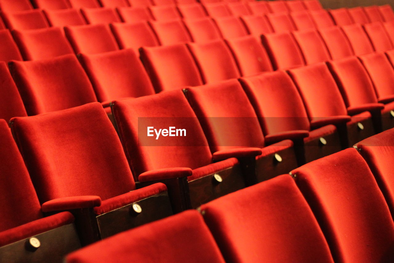 Full frame shot of empty seats in theater