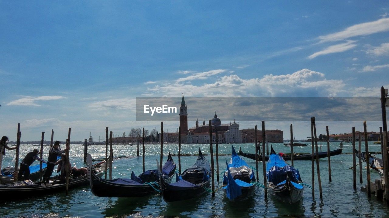 boats moored in sea