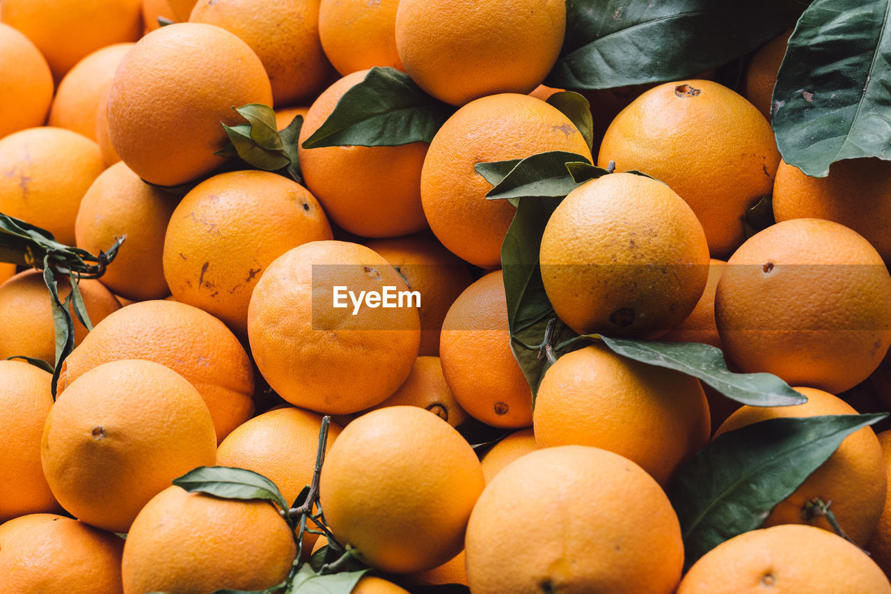 Close up of group of oranges