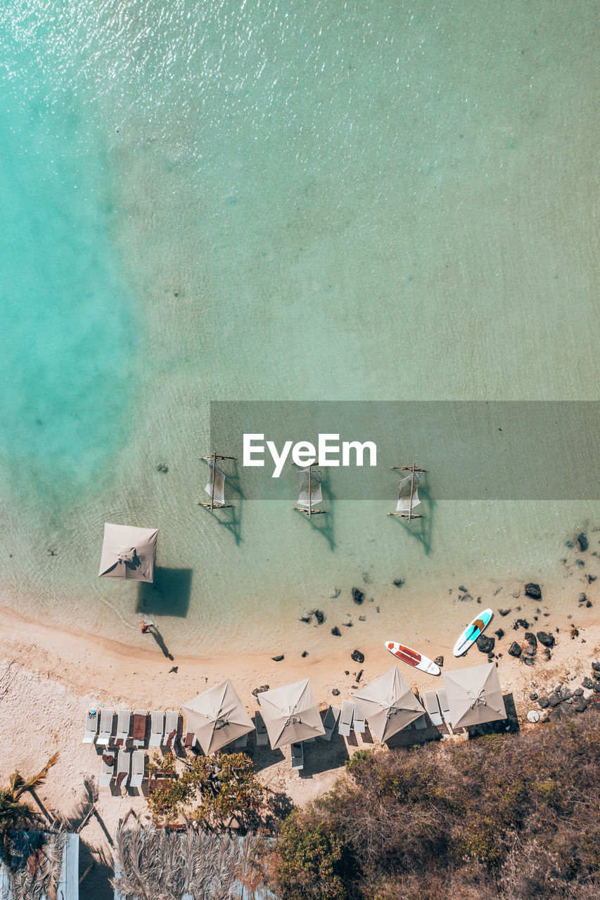 High angle view of beach