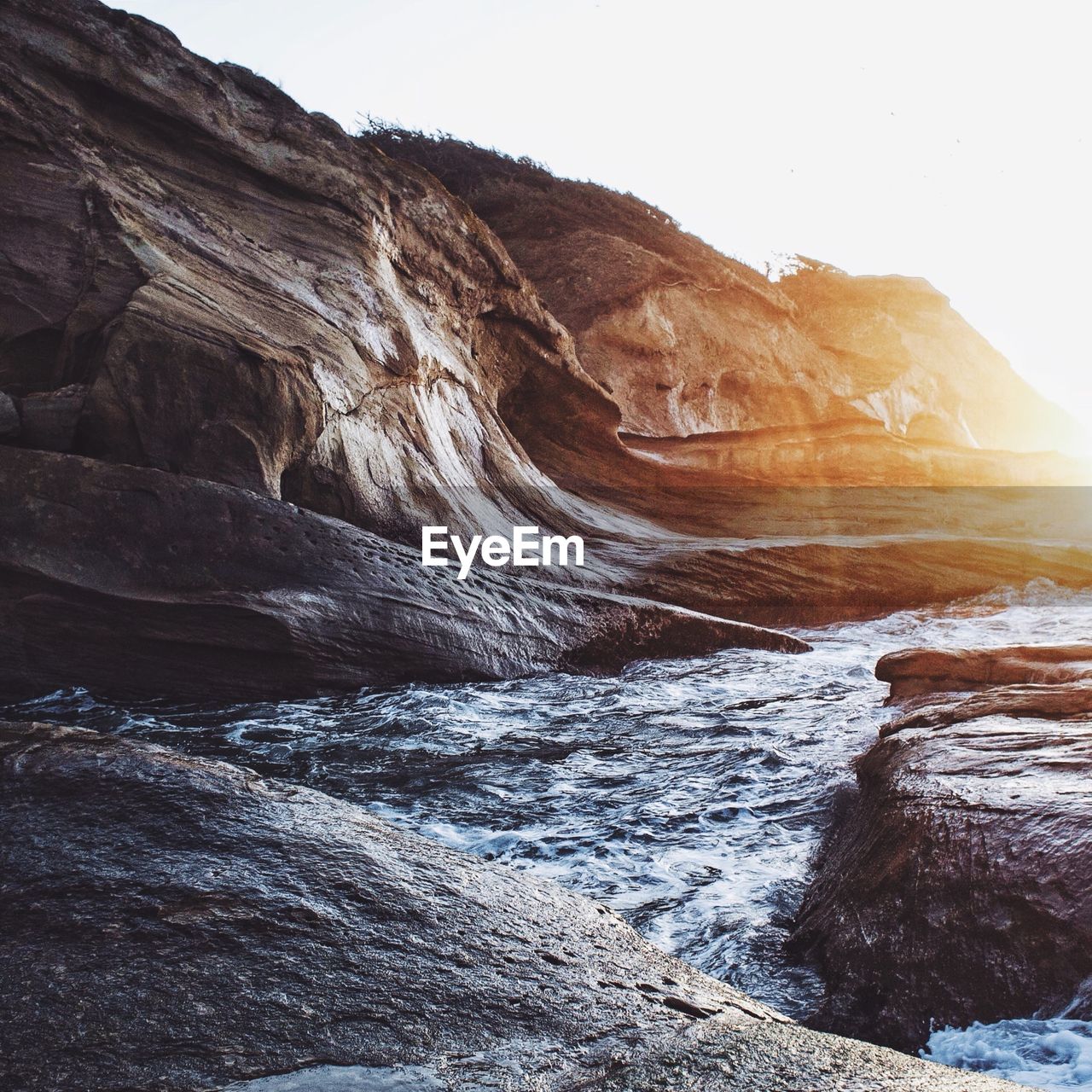 Rock formations on coast