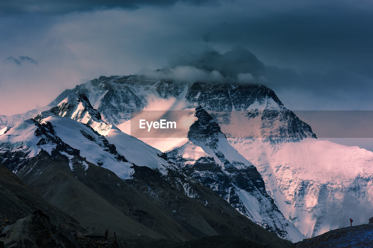 Scenic view of snowcapped mountain against sky