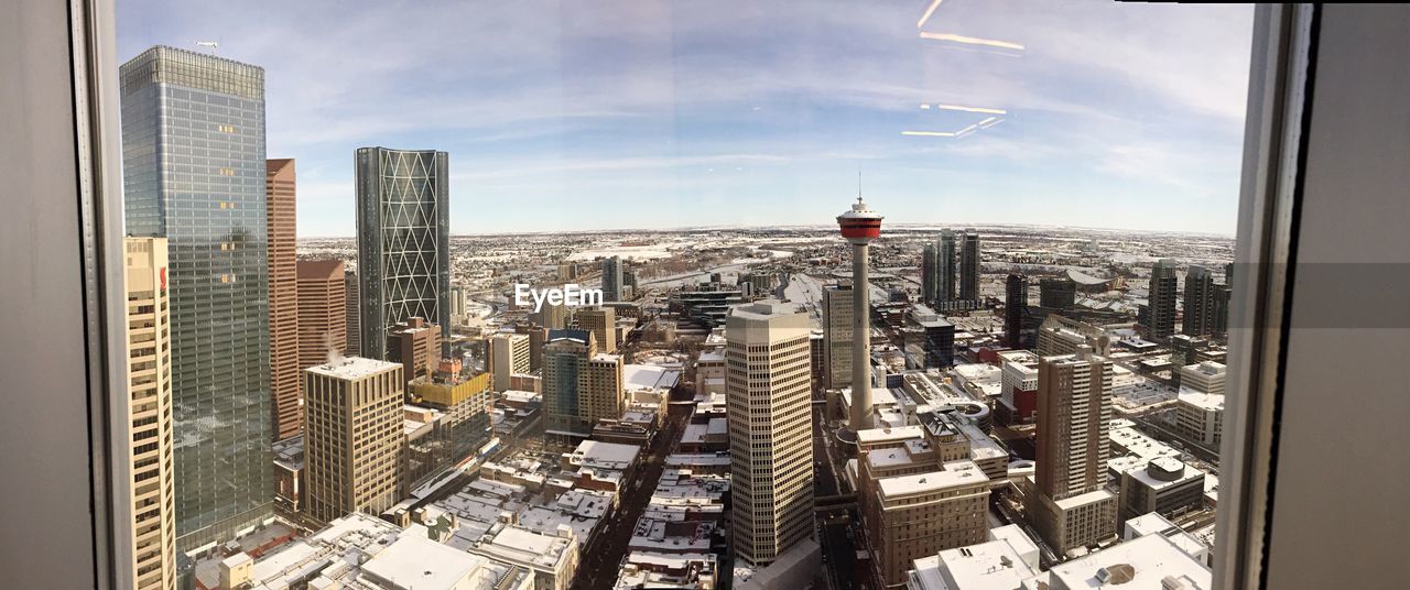 High angle view of cityscape