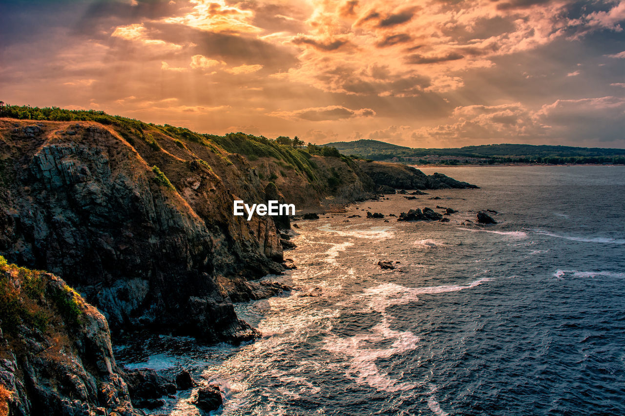 SCENIC VIEW OF SEA DURING SUNSET