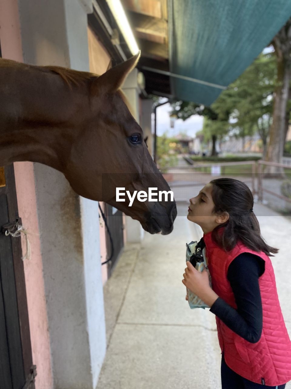 Kid and own horse