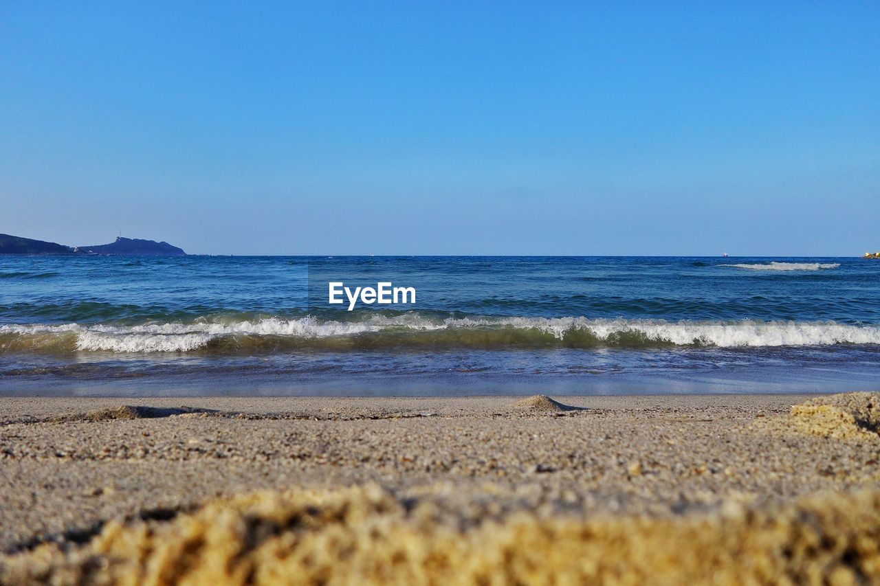SCENIC VIEW OF BEACH AGAINST CLEAR SKY