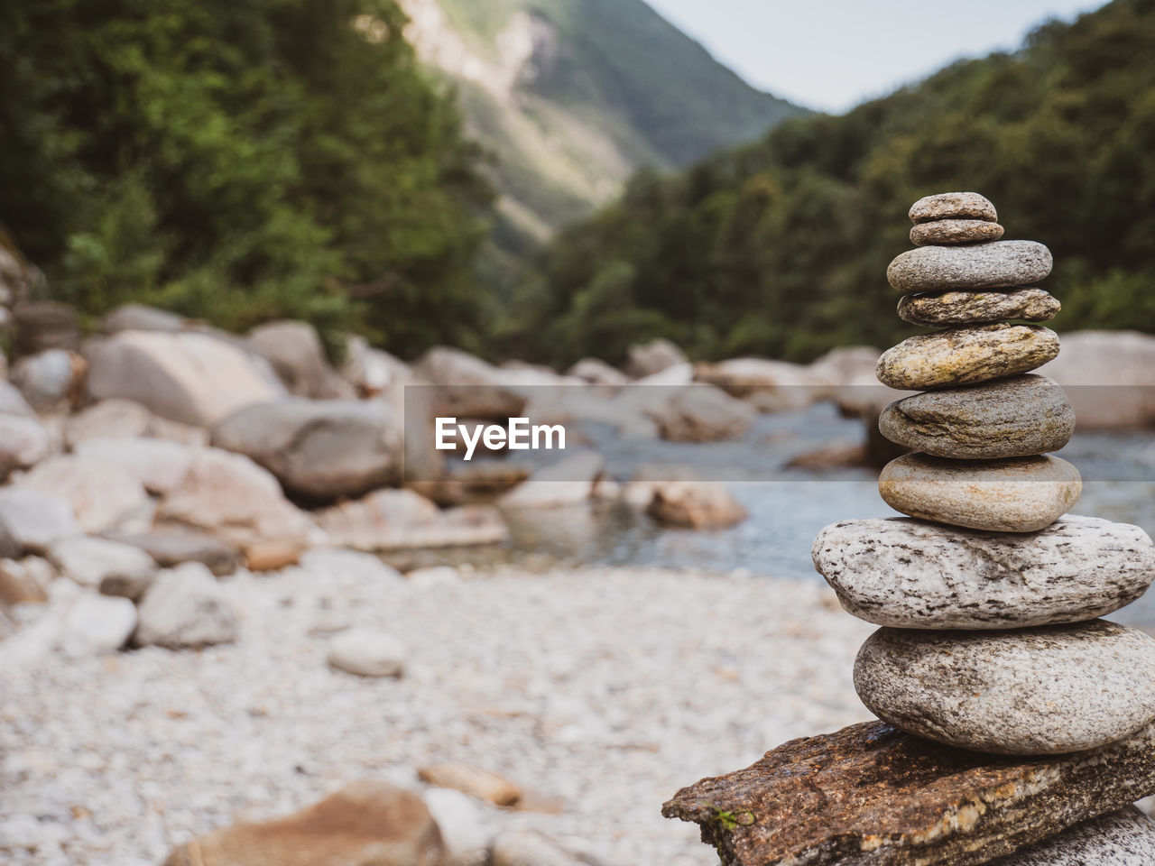 Stack of stones on rock