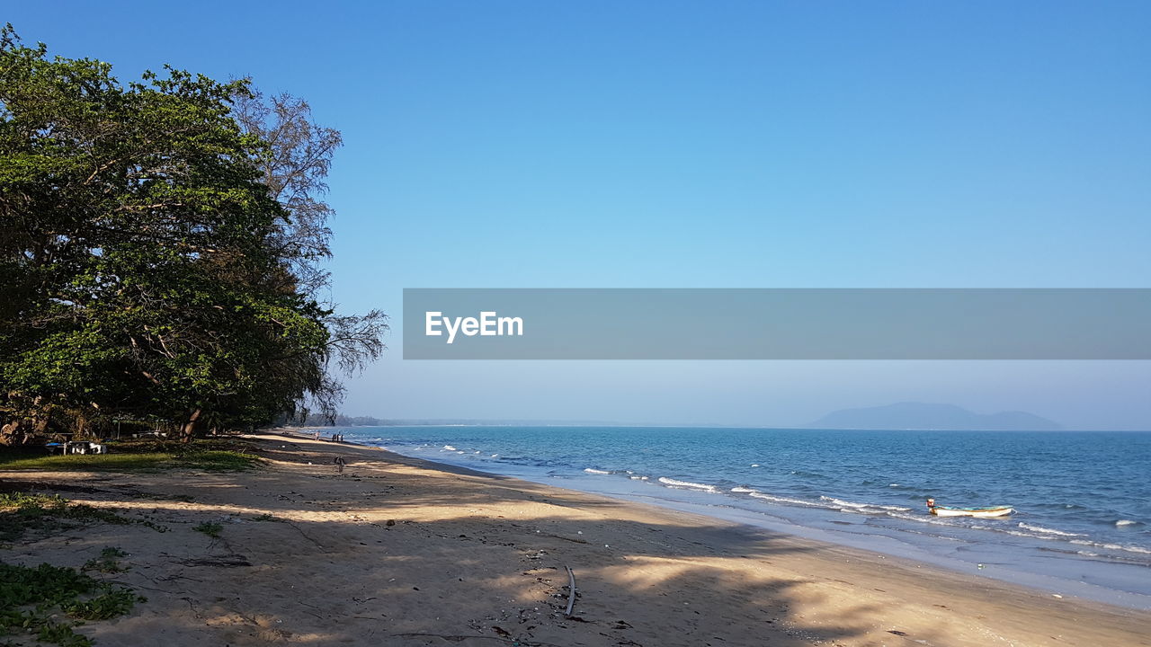 VIEW OF BEACH AGAINST CLEAR SKY