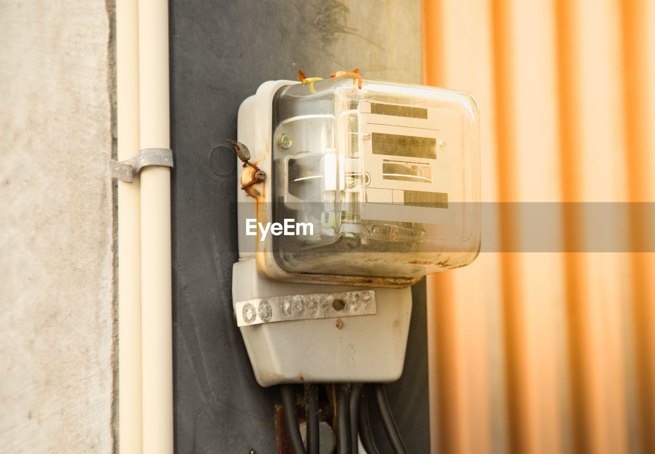 CLOSE-UP OF TELEPHONE BOOTH