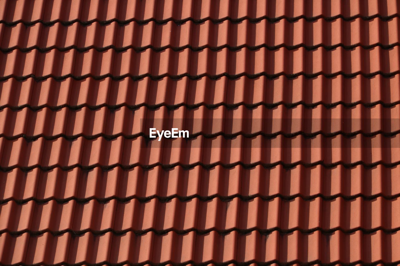 Full frame shot of roof tiles on sunny day