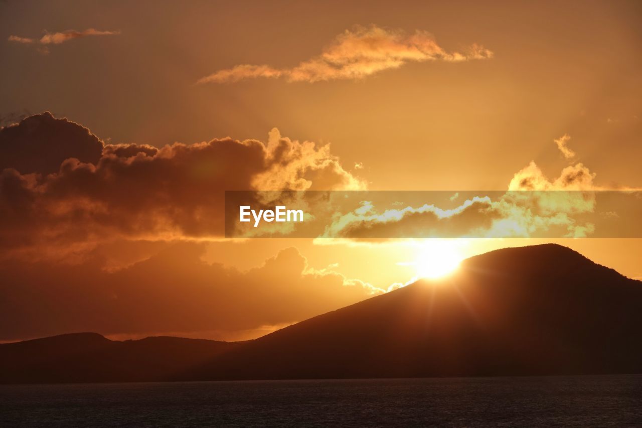 scenic view of landscape against sky during sunset