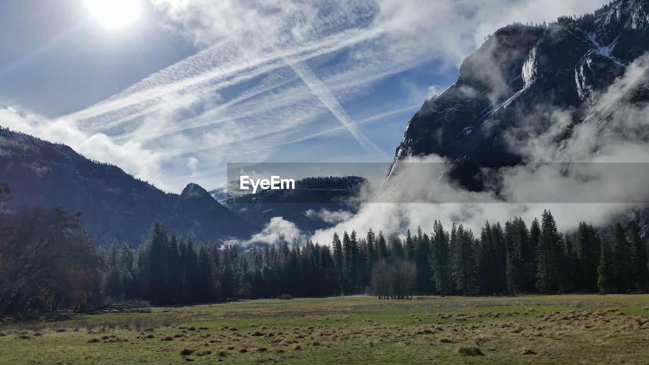 Panoramic view of mountains against sky