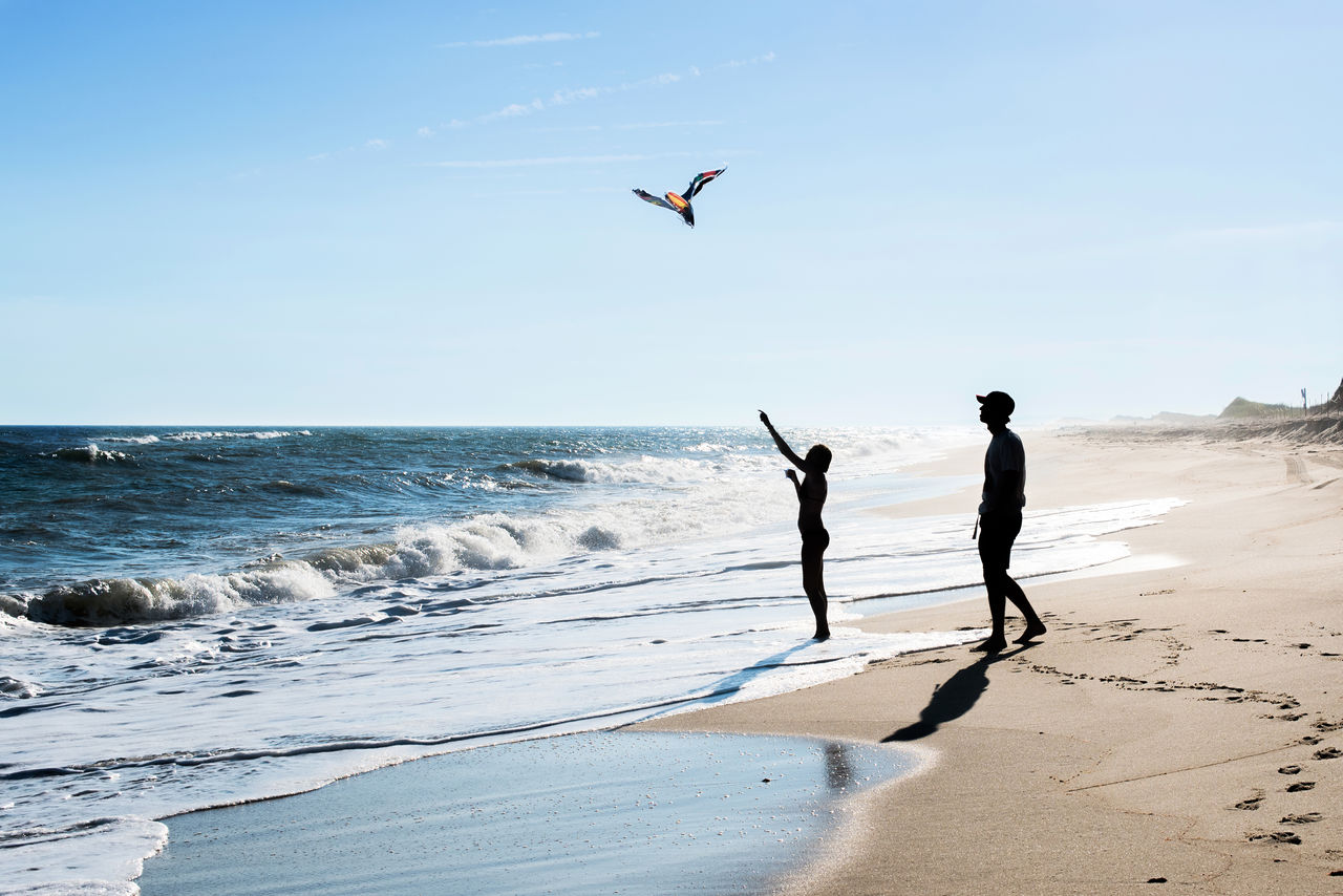 People on beach in summer