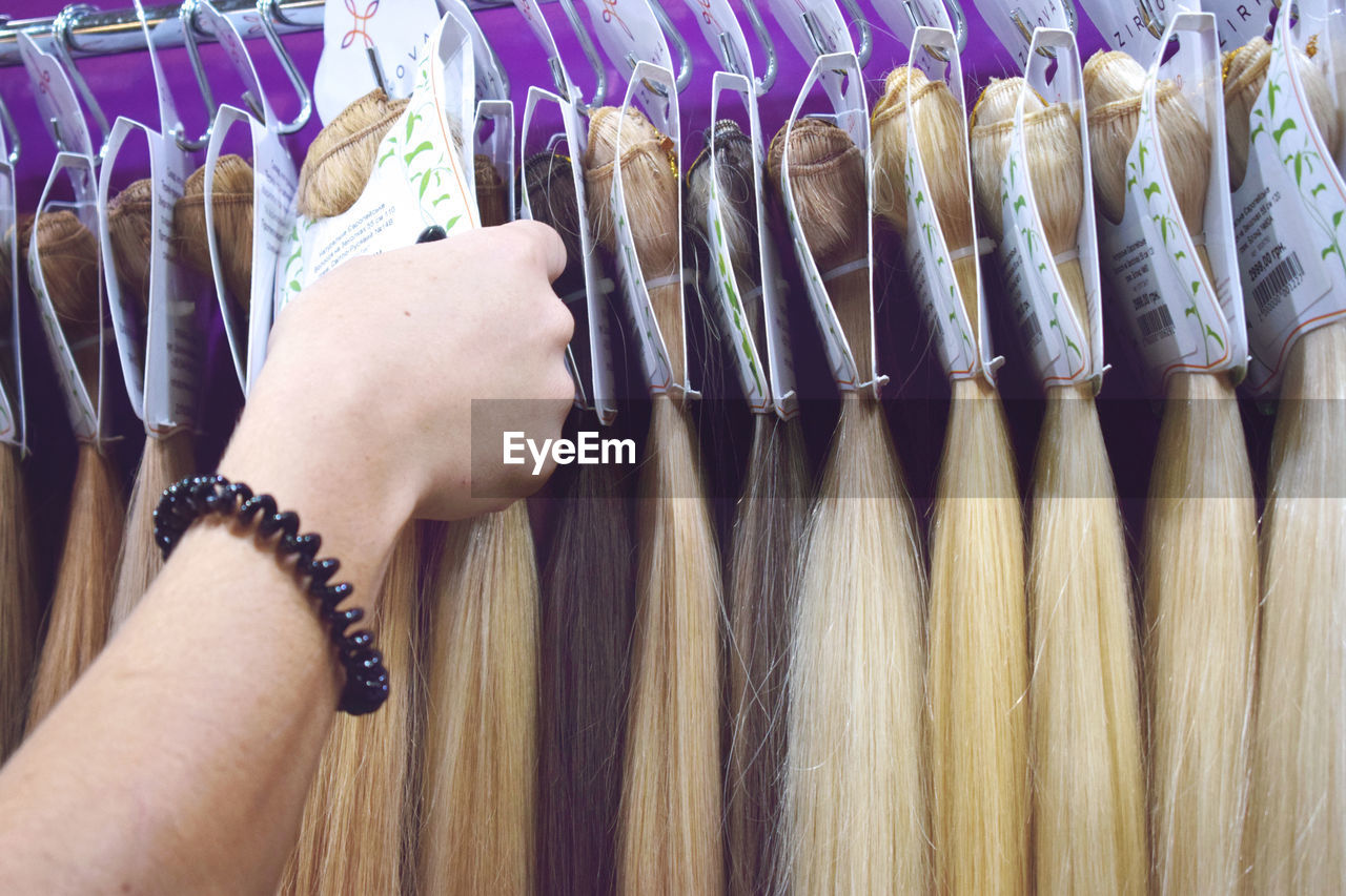  clip-in hair extensions equipment of natural hair. hair ombre balayage samples.